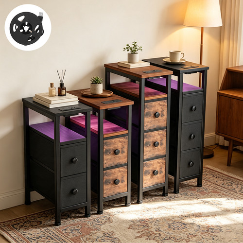 Slim bedside table - slim, with