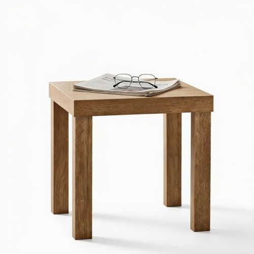 Square oak side table small - side,