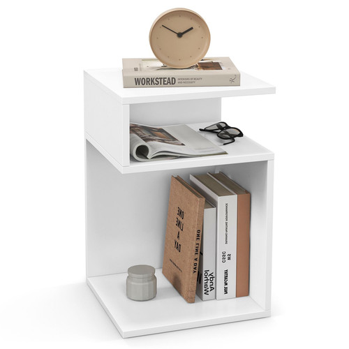 Shaped side table with 2 - side,