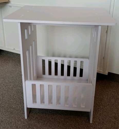 White table with underneath - white,