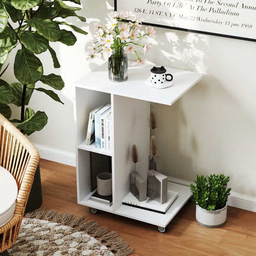 Shaped end table narrow side - c-shaped,