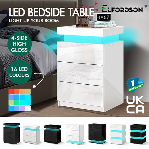 Elfordson bedside table - table, led