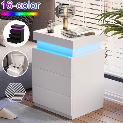 High gloss bedside table rgb - high,