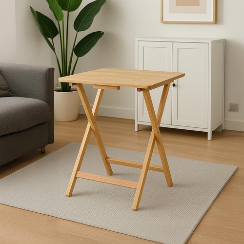 Folding snack table natural - table,