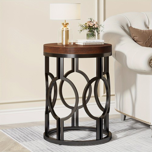 Circular end table industrial - table,,