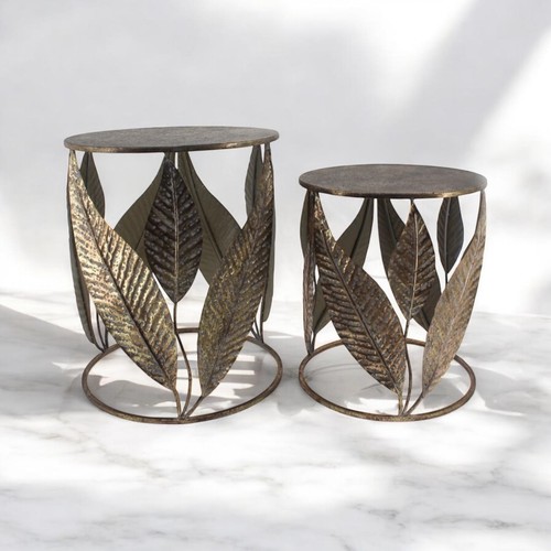 Msl gold leaf metal nest - leaf,
