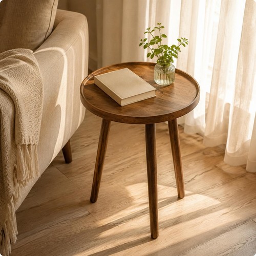 Round coffee table sturdy - coffee,