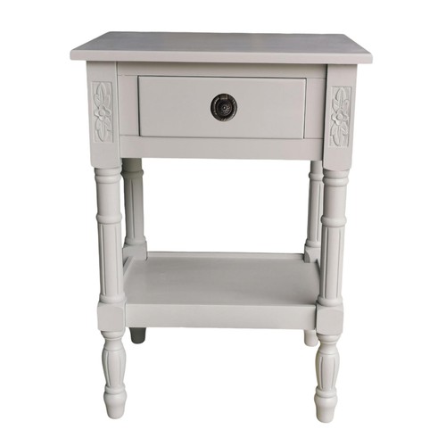 Msl grey floral wooden bedside - msl,