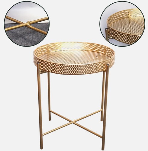Gold metal side end - gold, tray