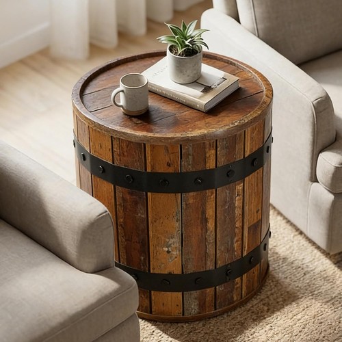 Round end table with - end, hidden
