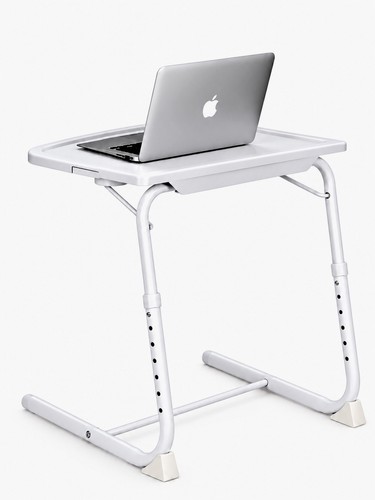 White folding laptop table - white,