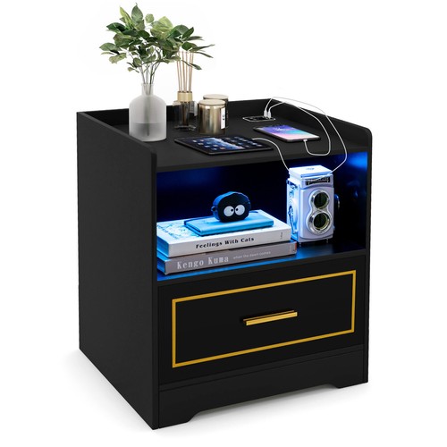 Modern smart bedside table led - table,